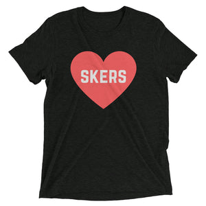 SKERS HEART in RED triblend T [multi]