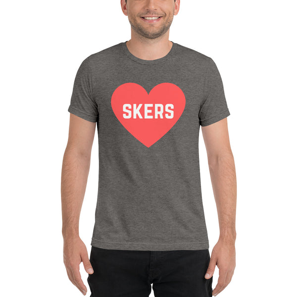 SKERS HEART in RED triblend T [multi]