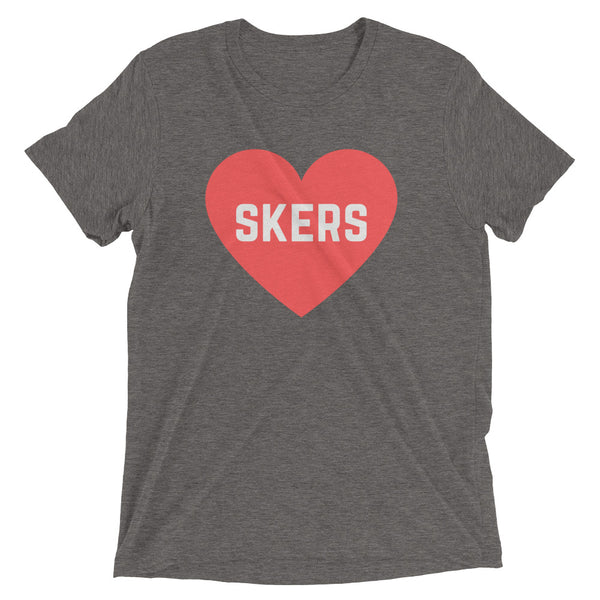 SKERS HEART in RED triblend T [multi]