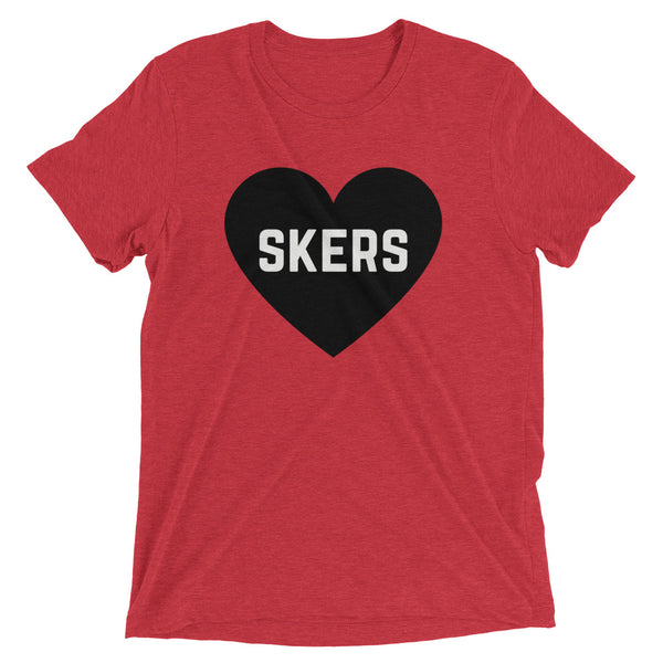 SKERS HEART in BLACK triblend T [multi]