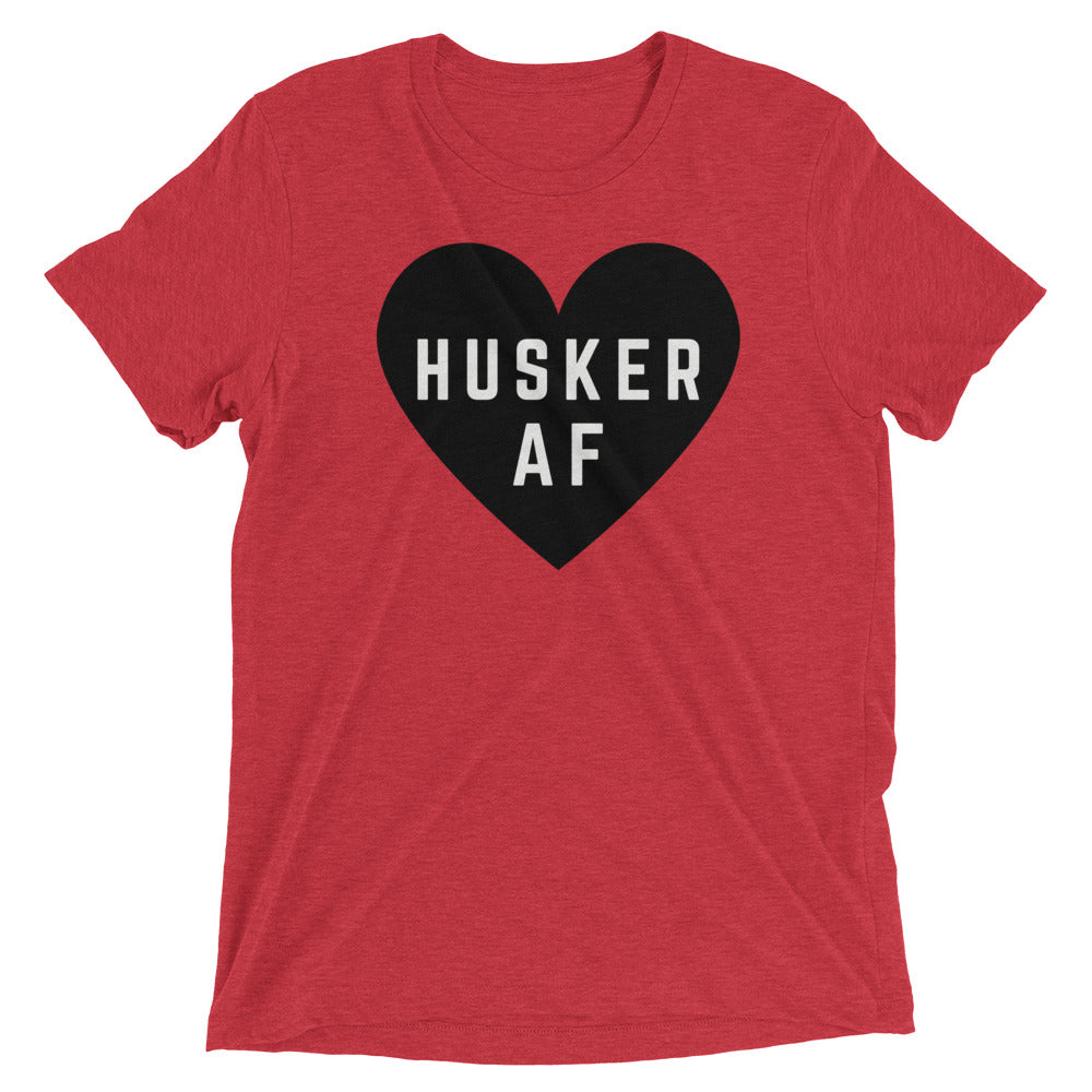 HUSKER AF HEART in BLACK triblend T [multi]