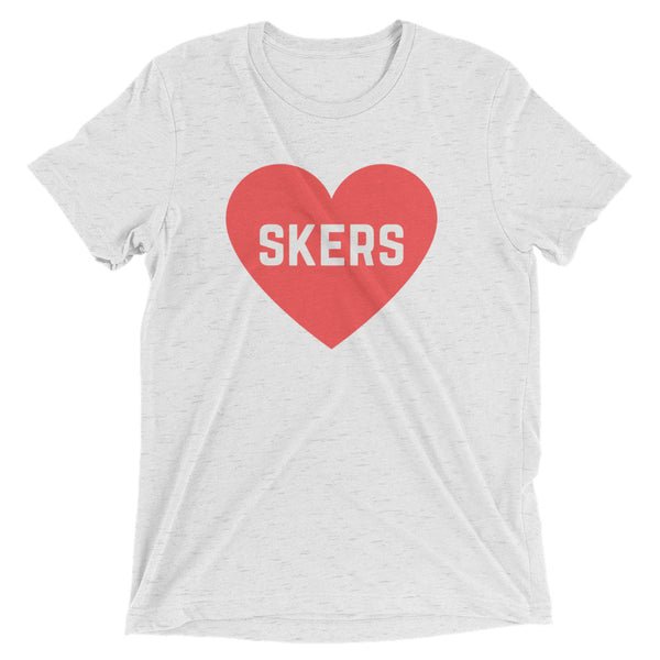 SKERS HEART in RED triblend T [multi]