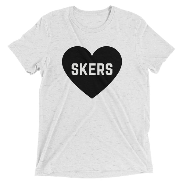 SKERS HEART in BLACK triblend T [multi]