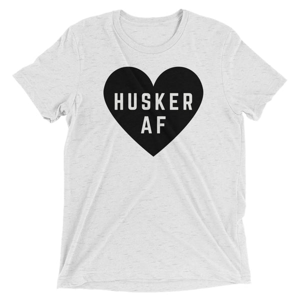 HUSKER AF HEART in BLACK triblend T [multi]